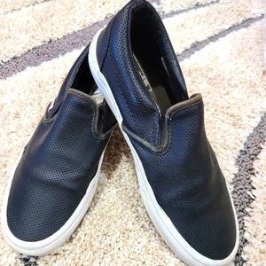 VANS leather slip ons